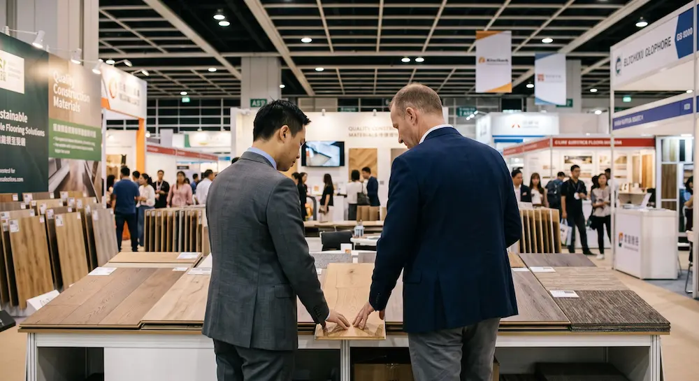 DOMOTEX asia CHINAFLOOR 2026 flooring buyer conversation trade fair Shanghai